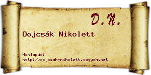 Dojcsák Nikolett névjegykártya