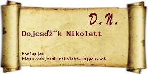 Dojcsák Nikolett névjegykártya