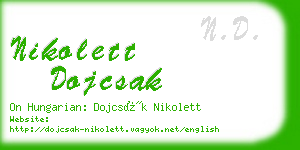 nikolett dojcsak business card